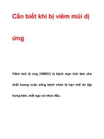 Cần biết khi bị viêm mũi dị ứng Viêm mũi dị ứng ppsx