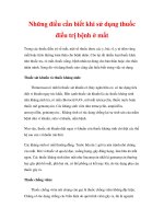 kiến thức nhãn khoa - Những điều cần biết khi sử dụng thuốc điều trị bệnh ở mắt potx