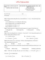 Đề thi thử Tốt nghiệp Vật lý - THPT Nguyễn Huệ pptx