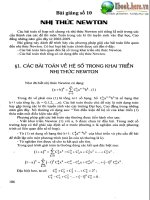Tài liệu ôn toán - Chuyên đề 10 - Nhị thức Newton pptx