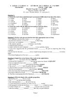ĐỀ THI CHỌN HỌC SINH GIỎI LỚP 12 THPT THANH HOÁ NĂM HỌC 2007 - 2008 MÔN TIẾNG ANH ppt