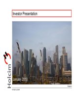 investor presentation january 2010 holcim ltd