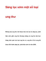 Sàng lọc sớm một số loại ung thư docx