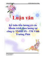 Luận văn: Kế toán tiền lương và các khoản trích theo lương tại công ty TNHH SX - TM Vĩnh Trường Phát ppsx