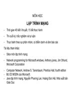 MÔN HỌC - LẬP TRÌNH MẠNG pptx