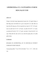 LIPOPROTEIN(a) CỦA NGƯỜI KHÔNG CÓ BỆNH ÐỘNG MẠCH VÀNH potx