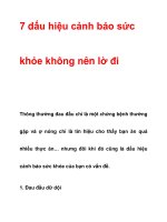 7 dấu hiệu cảnh báo sức khỏe không nên lờ đi pdf