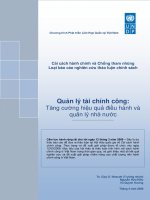 quản lý tài chính công tăng cường hiệu quả điều hành và quản lý nhà nước