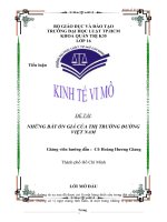 những bất ổn giá của thị trường đường việt nam