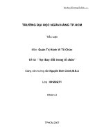 quản trị hành vi tổ chức sự thay đổi trong tổ chức