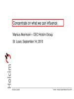 concentrate on what we can influence markus akermann ceo holcim group stlouis september 14 2010