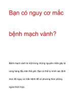 Bạn có nguy cơ mắc bệnh mạch vành? doc