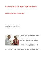 Cao huyết áp và bệnh thận liên quan với nhau như thế nào? pdf