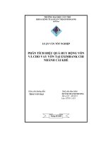 Luận văn Phân tích hiệu quả huy động vốn và cho vay vốn tại EximBank chi nhánh Cái Khế