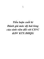 Tiểu luận cuối kì: Đánh giá mức độ hài lòng của sinh viên đối với CSVC &DV KTX ĐHQG pot