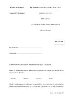 ĐỀ THI KHẢO SÁT CHẤT LƯỢNG LỚP 12 MÔN VẬT LÝ, LẦN 1 Trường THPT Đô Lương 3 - Mã đề thi 209 pps