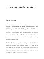 CHOLESTEROL : KHI NÀO PHẢI ĐIỀU TRỊ ? ppt