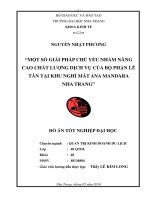 Thực trạng và giải pháp chủ yếu nhằm nâng cao chất lượng dịch vụ của bộ phận lễ tân tại khu nghỉ mát evason ana mandara  six senses spa nha trang