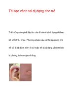 Tái tạo vành tai dị dạng cho trẻ pdf
