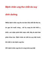 Bệnh nhân ung thư chết do suy dinh dưỡng pdf