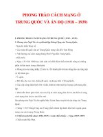 PHONG TRÀO CÁCH MẠNG Ở TRUNG QUỐC VÀ ẤN ĐỘ (1918 – 1939) ppsx