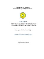 Thực trạng hoạt động tín dụng tại ngân hàng thương mại cổ phần Sài Gòn chi nhánh An Giang