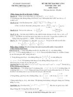 Đề thi thử ĐH môn Toán lần 1 năm 2011 trường thpt Hậu Lộc doc