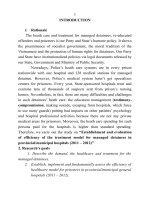 Establishment and evaluation of efficiency of the treatment model for managed detainees in provincialmunicipal hospitals (2011 2012)