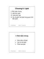 Bài giảng Hóa sinh đại cương: Chương 6  Lipid