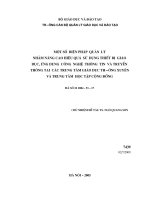 một số biện pháp quản lý nhằm nâng cao hiệu quả sử dụng thiết bị giáo dục, ứng dụng công nghệ thông tin và truyền thông tại các trung tâm giáo dục thường xuyên và trung tâm học tập cộng đồng