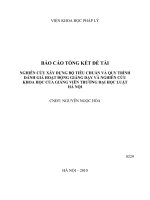 nghiên cứu xây dựng bộ tiêu chuẩn và quy trình đánh giá hoạt động giảng dạy và nghiên cứu khoa học của giảng viên trường đại học luật hà nội