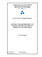 dự báo và hoạch định nhu cầu nguyên vật liệu tại công ty tnhh sản xuất dv thương mại tiến thịnh