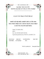 Thiết kế bộ điều khiển hòa lưới cho máy phát điện sức gió sử dụng máy điện cảm ứng nguồn kép DFIG