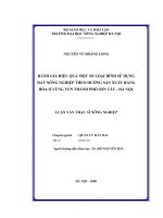 Đánh giá hiệu quả một số loại hình sử dụng đất nông nghiệp theo hướng sản xuất hàng hóa ở vùng ven thành phố sơn tây – hà nội