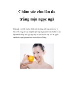 Chăm sóc cho làn da trắng mịn ngọc ngà pdf