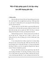 Một số biện pháp quản lý chỉ đạo nâng cao chất lượng giáo dục pptx