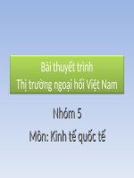 Bài thuyết trình môn Kinh tế quốc tế Thị trường ngoại hối Việt Nam