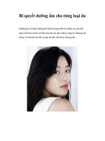 Bí quyết dưỡng ẩm cho từng loại da doc