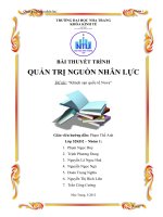 bài thuyết trình quản trị nguồn nhân lực khách sạn quốc tế nova