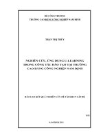 nghiên cứu ứng dụng u-learning trong công tác đào tạo tại trường cao đẳng công nghiệp nam định