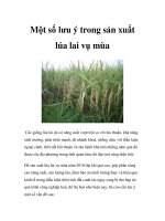 Một số lưu ý trong sản xuất lúa lai vụ mùa potx