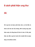 8 cách phát hiện ung thư da doc