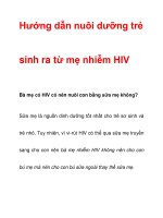 Hướng dẫn nuôi dưỡng trẻ sinh ra từ mẹ nhiễm HIV pot