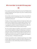 Những lời khuyên trong học thi cử - Để có sức khỏe và trí nhớ tốt trong mùa thi doc