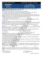 đỀ SINH HỌC HAY VÀ KHÓ