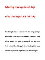 Những thói quen có hại cho tim mạch và hô hấp doc