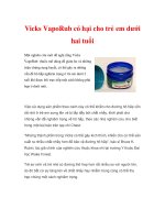 Vicks VapoRub có hại cho trẻ em dưới hai tuổi pot
