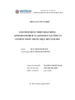 Giải pháp hoàn thiện hoạt động kinh doanh dịch vụ Logistics tại công ty cổ phần thương mại dịch vụ Trung Thực đến năm 2015