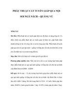 PHẪU THUẬT CẮT TUYẾN GIÁP QUA NỘI SOI NGÃ NÁCH – QUẦNG VÚ ppsx