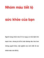 Nhóm máu tiết lộ sức khỏe của bạn pdf